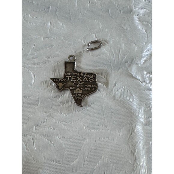 Vintage Sterline Silver 925 Texas Shape State USA Map Charm Or Pendant - Picture 1 of 5